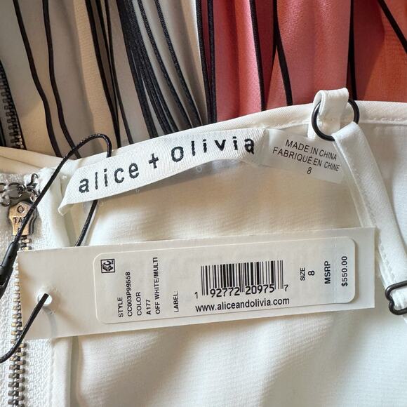 ALICE + OLIVIA Vivienne Midi Dress with Rainbow Pleated Skirt and Tank Top Sz 8 - Picture 4 of 7
